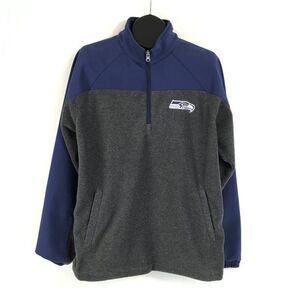 NFL Seattle Seahawks 1/4 Zip Pullover Fleece Jacket Men's Size Large Mock Neck